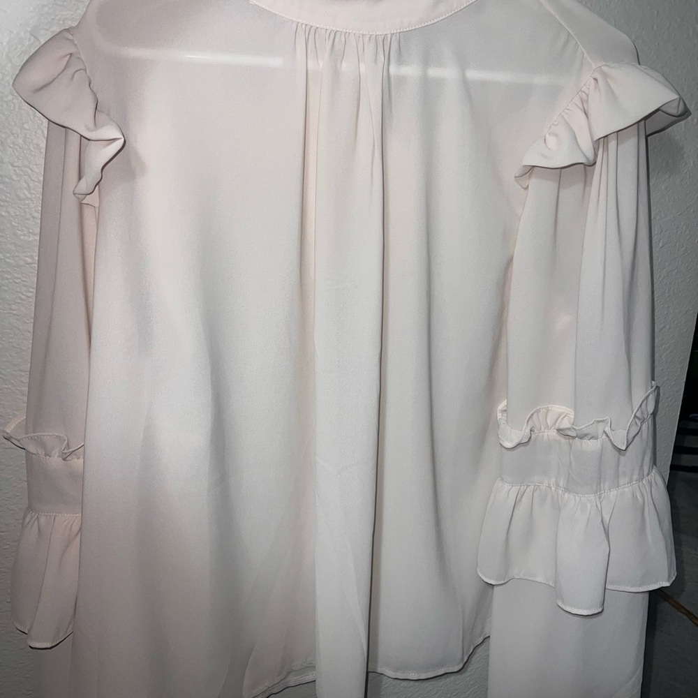 Elegant Cream Ruffle Blouse